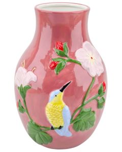 Tropical Hummingbird Vase Pink 22cm 