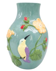 Tropical Hummingbird Vase Turquoise 22cm