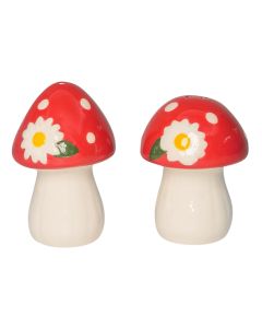 Toadstool Salt & Pepper Shakers White & 