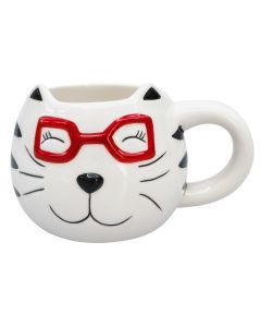 Cat Mug White & Black 10cm 
