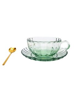 Maisy Glass Tea Cup Set Green 14cm 