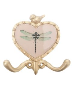 Dragonfly Wall Hook Pink & Gold 12cm 