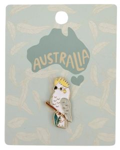 Cockatoo Memento Pin White 2cm 