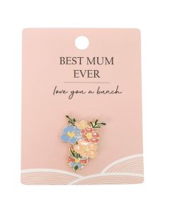 Best Mum Memento Pin Blue 2cm 