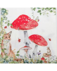 Enchanted Garden Napkins Red 33x33cm S/2