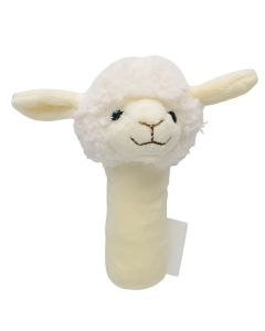 Curly Sheep Soft Rattle White 13cm 