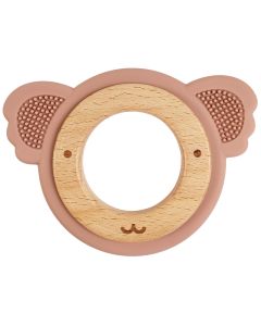 Koala Teether Ring Pink & Natural 8.5cm 