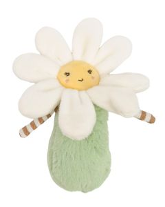 Daisy Rattle White & Green 15cm 