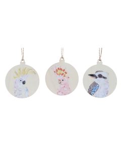 FB Christmas Aus Birds Baubles Hanging D