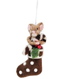 Mouse Feast Mouse in Stocking Hanging De