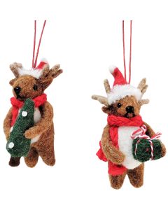Reindeers with Present & Tree Hanging De