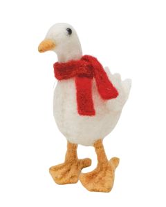 Felt Goose Hanging Decoration White 10cm