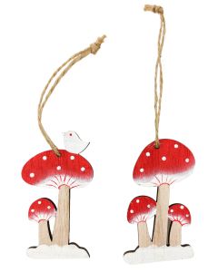 Mushrooms Hanging Decoration Red & White