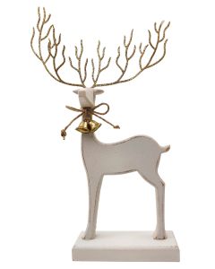 Elegant Wooden Reindeer Decoration White