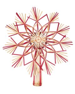 Straw Snowflake Tree Topper Natural & Re