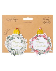 May Gibbs Wreath Gift Tag Red & Green 9c