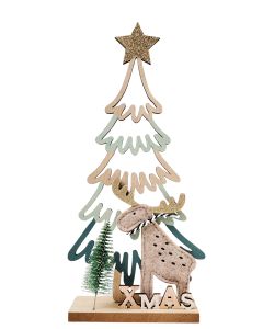 Felt Tree with Reindeer Standing Decorat