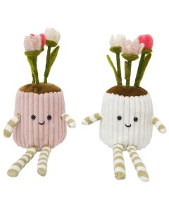 Fabric Flower Pot Sitting Decorations Wh