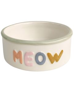 Perfect Pets Meow Cat Bowl White  Colou