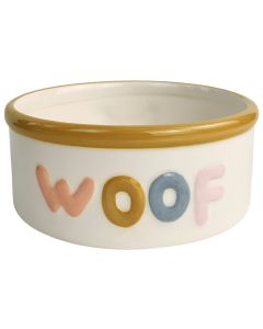 Perfect Pets Woof Dog Bowl White  Colou