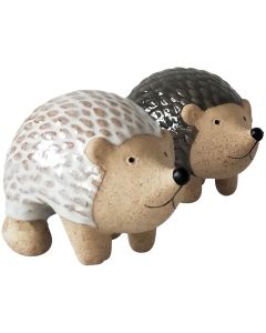 Hedgehog Pot Hanger White  Blue 8cm (2 