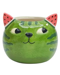 Watermelon Cat Small Planter Green 9cm 