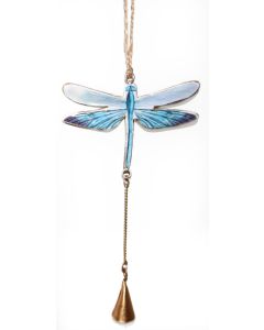 Dragonfly with Bell Hanging Charm Green 