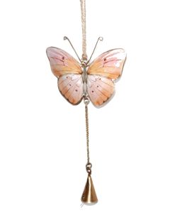 Butterfly with Bell Hanging Charm Pink 1