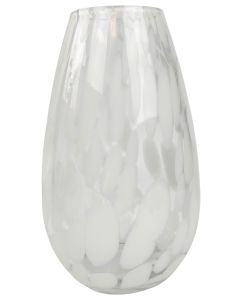 Tommy Speckle Glass Vase White Lg 34cm 