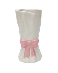 Bow Vase Pink 21cm 