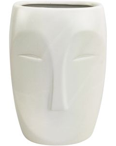 Sale Aztec Face Vase White Lg 22cm 