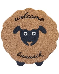 Welcome Baaaack Sheep Doormat Black 55x5