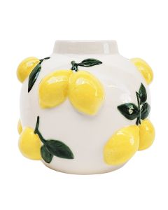 Tuscan Lemon Vase White 16cm 