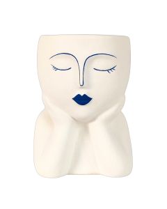 Santorini Resting Head Vase White 15cm 