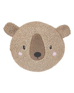 Bear Boucle Cushion Brown 34cm 