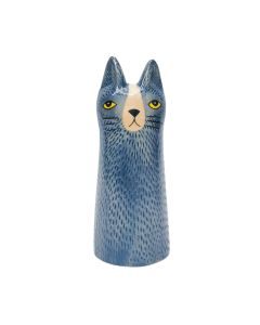 Bailey Cat Vase Blue 15cm 