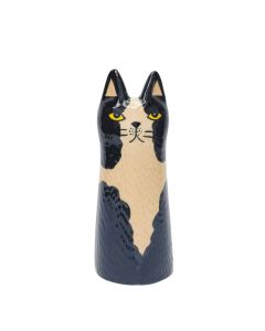 Bailey Cat Vase Black & White 15cm 