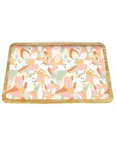 Franki Floral Mango Wood Platter Colourf