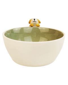 Sale Cute Dog Hanger Bowl White Green 8c