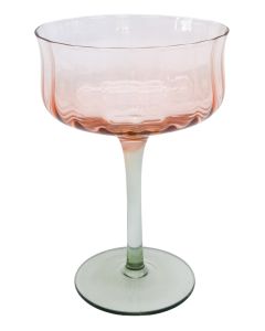 Tulip Cocktail Glass Pink & Green 15cm S