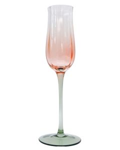 Tulip Champagne Glass Pink & Green 22cm 