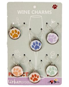 Perfect Pets Paws Wine Charms Colourful 