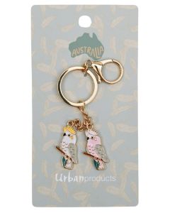 Australiana Birds Keyring White & Pink 1