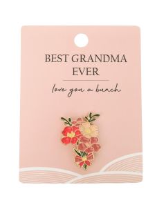 Best Grandma Memento Pin Pink 2cm 