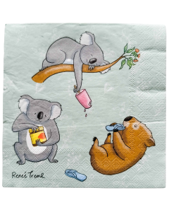 RT Animals Napkins Sage 33x33cm S/20