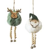 Fluffy Santa & Reindeer Dangly Legs Hang