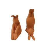 Sale Yoga Bunnies Figurine Terracotta 14