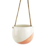 Avery Dot Round Hanging Planter Pink Med