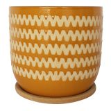 Onyx Planter with Saucer Mustard & Sand 