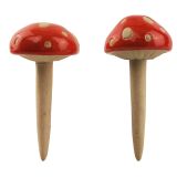 Mushroom Garden Ornament Red 12cm (2 Ass